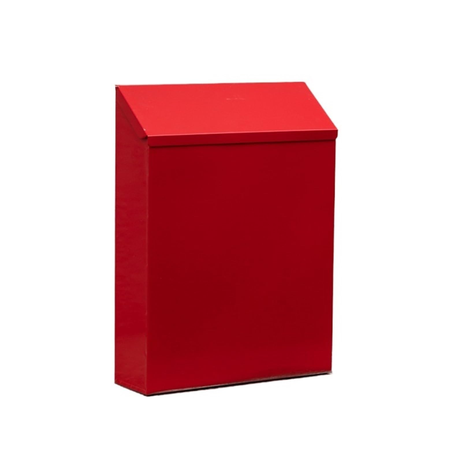 Wall Mounted Letterbox Mail Boxes with Key Lock Locking Mailbox Wall Mounted Large Capacity Steel Cover Metal Postbox for House Garden Mailboxes(Red)