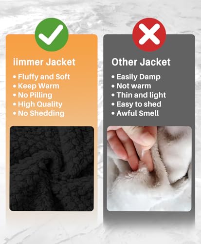 IMMER Girls Winter Full Zip Sherpa Fleece Long Sleeve Solid Hoodie Fuzzy Jacket Outwear Coat with Pocket 4-14 Years4