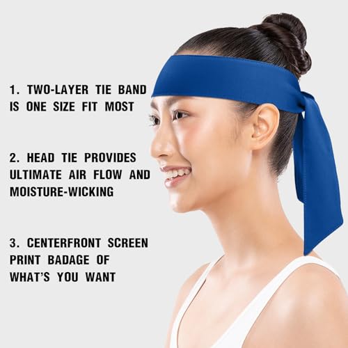 Image of ONUPGO 18Pcs Head Ties for Men Women, Adjustable Headbands Sports Sweatband Ninja Ties Head Band, Sweat Wicking Workout Headband for Sports, Running, Tennis, Yoga, Soccer, Karate