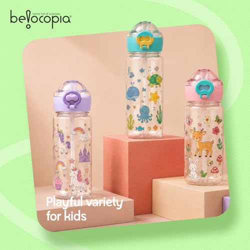 Image of Cutopie Kids Sipper Water Bottle 600ml | Pink | BPA-Free, Spill Proof & Airtight | Food Grade Plastic Drinking Bottle for Toddlers & Children | Leakproof Flip Cap | School, Travel & Daily Use