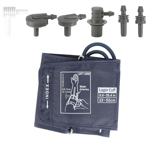 Extra Large Blood Pressure Cuff, with 6 Connectors Replacement Arm Circumference Cuff Compatible with Omron BP Most Blood Pressure Monitors, for Adults Seniors Elderly Home Use （22-52 CM）