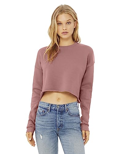 Image of Bella Canvas Womens Cropped Fleece Crew (B7503) -Mauve -XL