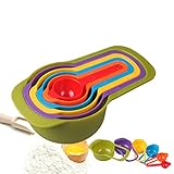 dubens - set di 6 misurini da cucina, colori arcobaleno, impilabili, set da 6 pezzi