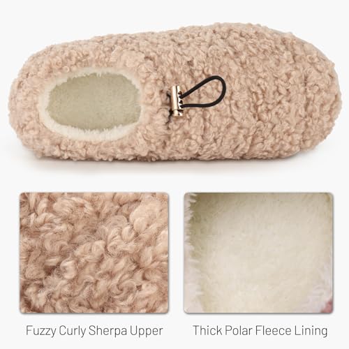 Ibeauti Womens Slippers Memory Foam Fuzzy Loafer Slippers for Indoor Outdoor House Shoes with Drawstring3