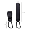 2PCS Stroller Hook Accessories, Multipurpose Stroller Bag Hook, Award Winning Leather Stroller Clip (Black)