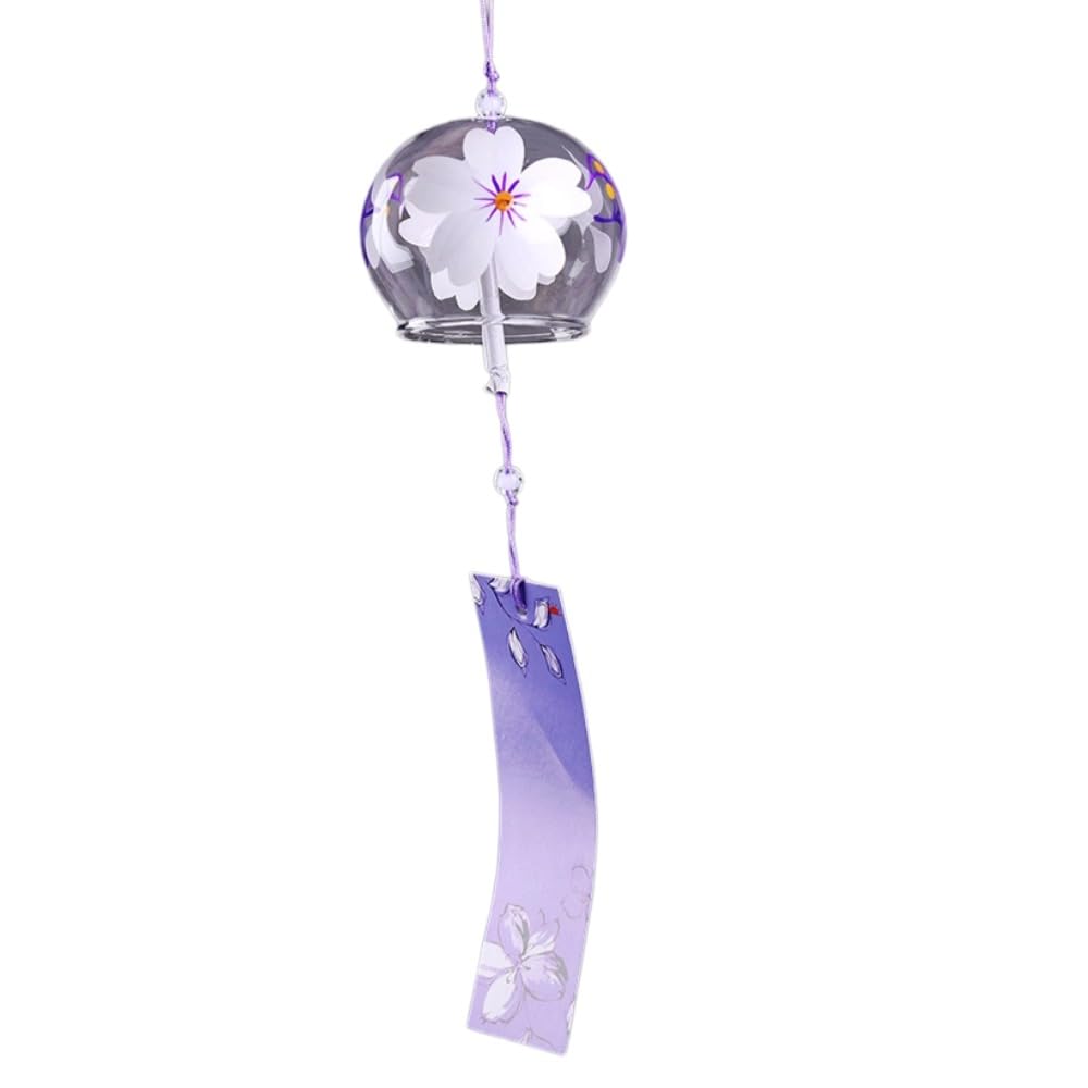 Hand-Painted Glass Wind Chimes with Edo Florals