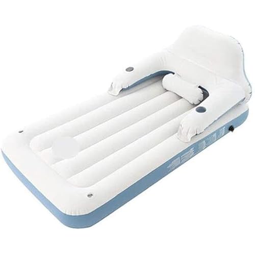 Camping Self Inflatable Pad Blow Up Bed with Built-in Pillow Anti-Leakage Raised Airbed with Rechargeable Pump for Guest, Air Mattress for Home Lightweight, Foldable and Portable