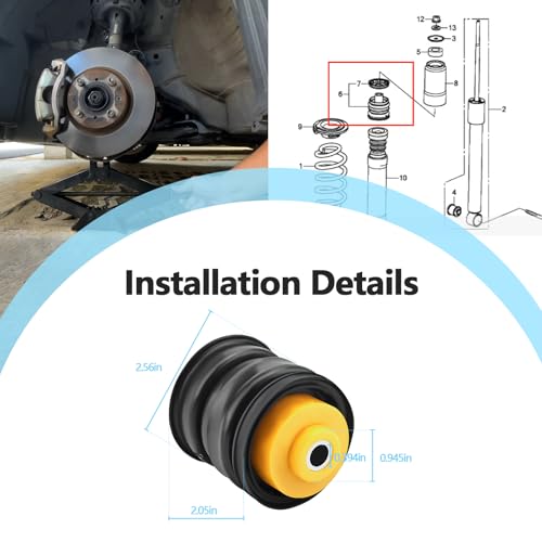 Quealzara 2PCS Rear Mounting Damper Compatible with Honda Fit/Jazz GK/City GM6 2015 2016 2017 2018 2019 2020 2021 Replaces 52670-T5A-J01 52670T5AJ01 by Quealzara - Used condition - Image 4
