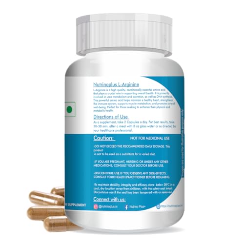 Image of L-Arginine 500mg Supplement - Amino Acid Tablets for Men & Women | Supports Circulation & Cardiovascular Health | 120 Tablets | Non-GMO, Gluten Free, USA Formulated