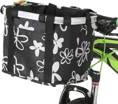 GEBYUI 2 点セット アルミ合金フレーム + 防水オックスフォード布 折りたたみ式 脱着自在 前ラック ペット用 ショッピング キャンプ マウンテンバイク/クロスバイク対応 耐荷重 5kg 軽量設計 取り付け簡単