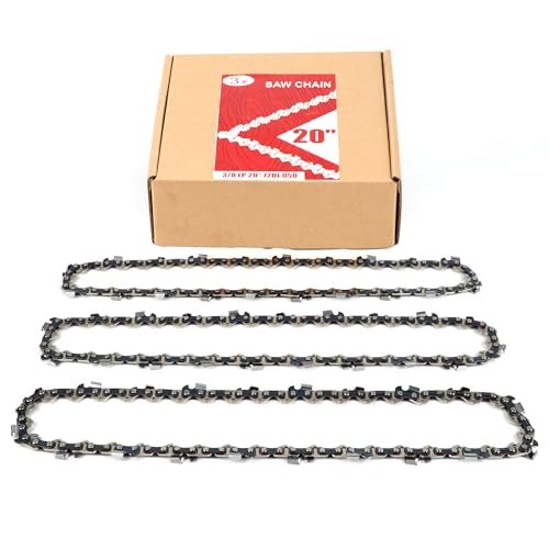 PETOX 20 Inch Chainsaw Chain 3-Pack 72 Drive Links, 3/8' Pitch, 0.050' Gauge, Fit for Husqvarna, Stihl, Craftsman, Dolmar, Earthwise Chainsaws and More-E72