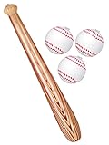 4 Pieces Inflatable Baseball Set, Includes Baseball Bat and 3 Baseball Plastic Bat Inflatable Baseball Bat for Kids and Adults Outdoor Yard Backyard Garden Playing (Baseball)