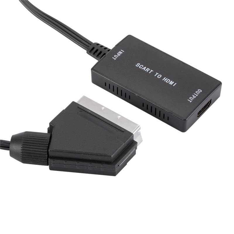 Convertisseur péritel vers HDMI - Convertisseur audio vidéo - Adaptateur compatible avec sortie 720p/1080p pour HDTV DVD Box