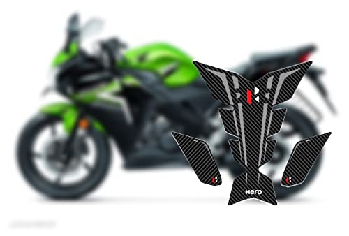 Image of 3D Embossed Bike Racing Tank Pad /Tank Sticker with SIDEPADS for Brand Specific Bikes Pack of 3 (BKTPSIDVAR) (HERO1)