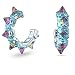 Swarovski Damskie kolczyki kreolskie z chromowaną kreolką para małych rodowanych kreolek z niebieskimi kryształkami szlifowanymi piramidami z kolekcji Swarovski Chroma