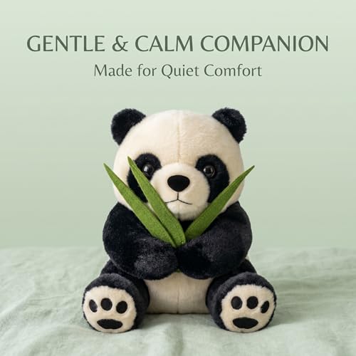 Image of Panda Plush Toy with Bamboo for Kids - Ultra Soft Stuffed Animal, Cute Calm Companion Soft Toy, Huggable Gift for Babies, Toddlers & Boys /Girls - (20 cm)