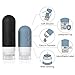 DEPOZA Travel Bottles Kit (16 Pack) - TSA Approved, Leak Proof Silicone Squeezable Containers for Toiletries. Complete Set with Jars, Sprayers & Bag (Black)
