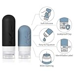 16 Pack Travel Bottles Set - TSA Approved Leak Proof Silicone Squeezable Containers for Toiletries, Conditioner, Shampoo, Lotion & Body Wash Accessories (Black) - Image 3