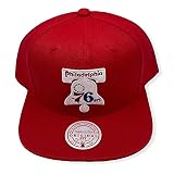 Mitchell & Ness Philadelphia 76ers HWC Hardwood Classics Snapback Hat, Cap Red