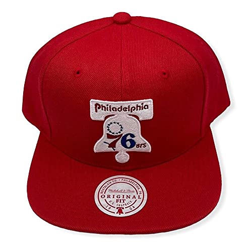 Mitchell & Ness Philadelphia 76ers HWC Hardwood Classics Snapback Hat, Cap Red