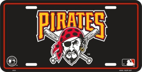 Pirates Classic Metal Auto Tag Embossed