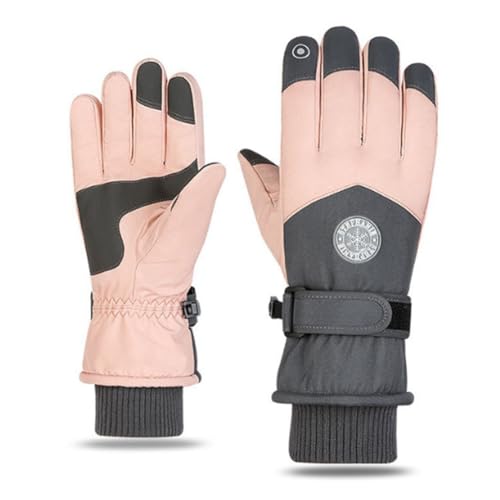Kioball Guantes de Esquí, Guantes de Invierno para Mujer, Guantes de Snowboard, Guantes con Pantalla Táctil, Guantes de Moto de Nieve, Guantes Térmicos Impermeables para Nieve