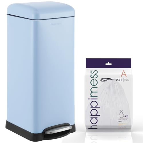 Image of happimess Betty 8 Gal Step Trash Can Soft-Close Lid, Tide Pool Blue