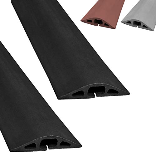 🔥 Electriduct D-2 Rubber Duct Cord Cover - Pack of 2X 5 Feet Pieces = 10 Feet Black Floor Cable Protector