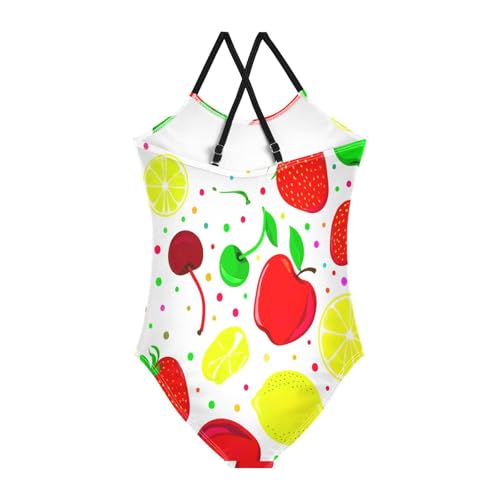 Girl Bathing Suits 3-10 Y Beach Bathing Suit, Colorful Fruits2