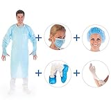 - je 1 Paar Einweg-Überschuhe und Einweg-Handschuhe