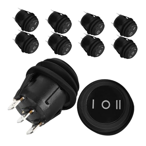 GANAZONO Marine Switches 10pcs Round Rocker Switches On/Off for Car Boat Automotive