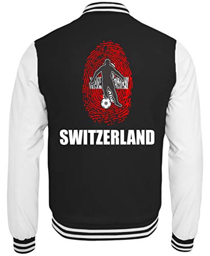 Desconocido Sudadera Fans suizos, diseño Nacional de la selección Suiza de Rusia 2018 Blanco y Negro L