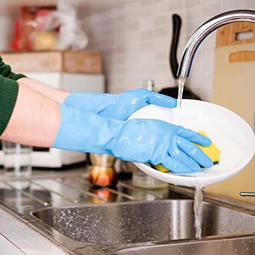 Urbanseasons Dishwashing Rubber Gloves For Cleaning – 4 Pairs Household Gloves Including Blue, Pink, Green And Red, Non Latex And Fit Your Hands Well, Great Kitchen Tools #TOP4