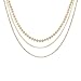 Fettero Dainty Gold Necklace Chain Handmade Beads 14K Gold Fill Boho Three Layer Chocker