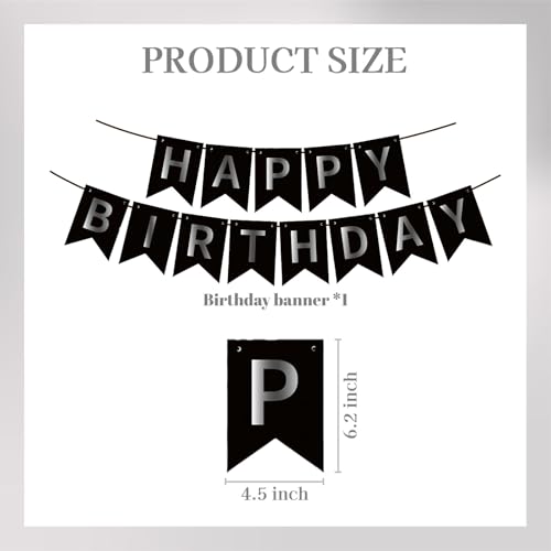 Image of ZHENGYE Black Happy Birthday Banner - Birthday Party Theme for Kids & Girls - Party Decorations & Supplies
