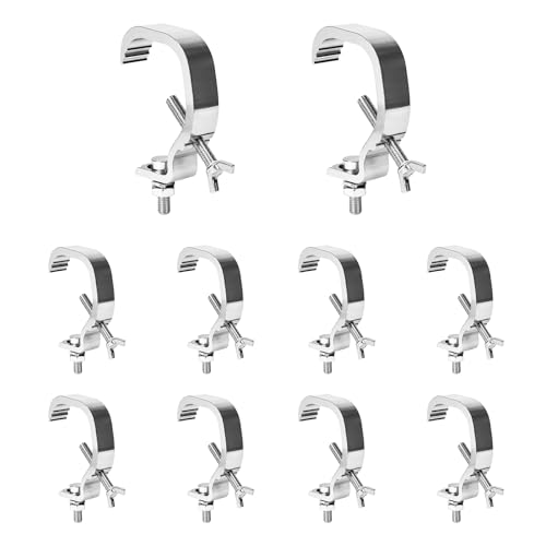 10 Pack STMIDVG Stage Light Clamp Hook,Aluminum Alloy Truss C-Clamp,Load Capacity 55LB Truss Clamp...
