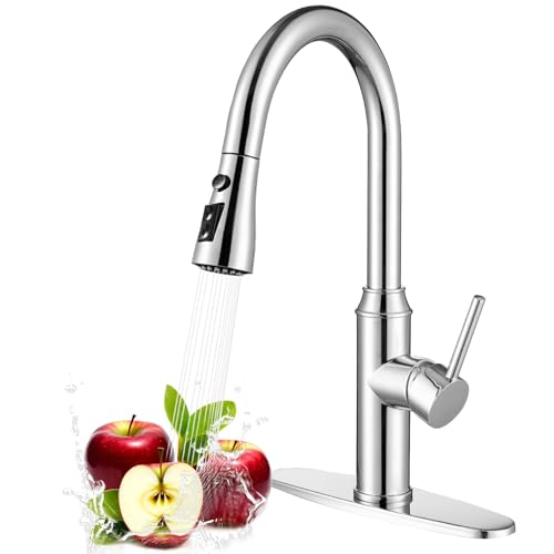 Kitchen Faucet with Pull Down Sprayer, Chrome Faucet for Kitchen