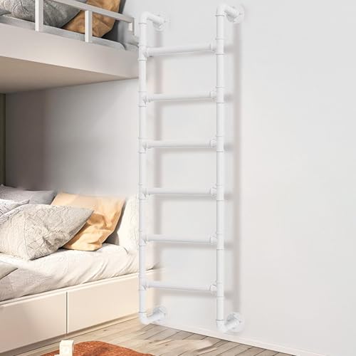 Échelle de lit superposé blanche en métal robuste 1m à 1m65 - 2
