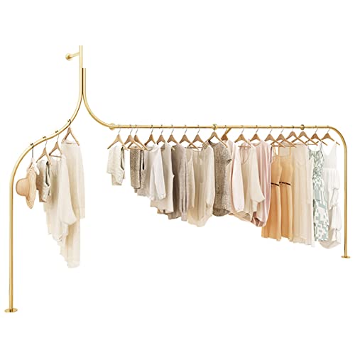 Cintres de rangement créatifs pour placards dorés et dressing de boutique