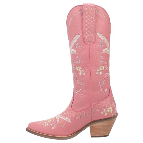 Image of Dingo Womens Full Bloom Floral Round Toe Casual Boots Knee High Mid Heel 2-3 inch