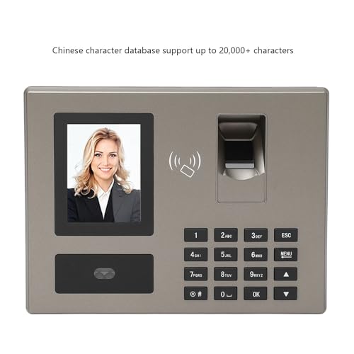 Relógio de Ponto 4 Em 1 Cartão de Senha de Impressão Digital Com Reconhecimento Facial Chinês e Ingl