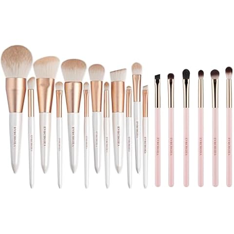 Eye Makeup Brush Set and 12 Pcs Professional Makeup Brushes for Blending Eyeshadow Concealer Eyebrows Eyeliner, Soft Hairs & Wood Handle Cover
