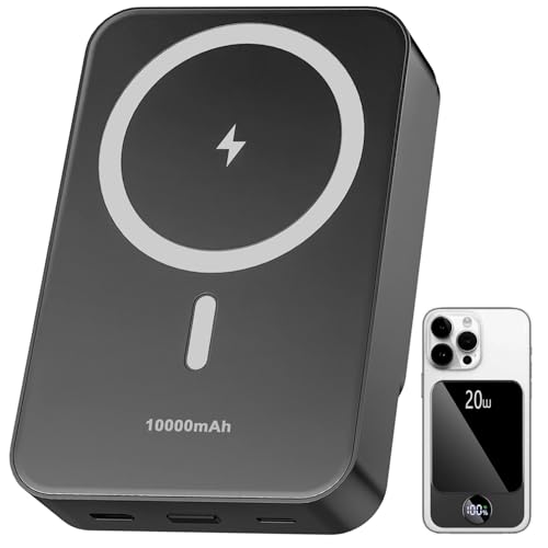 Magnetic Portable Charger, Power Bank 10000mAh with PD 20w Fast C...