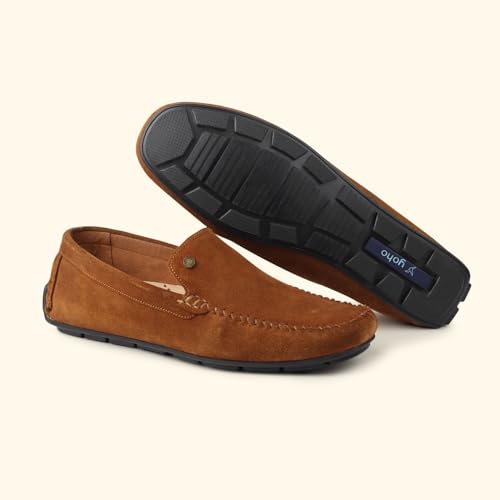 Image of YOHO Loafers for Men | Leather Slip-On Loafers | Stylish, Flexible Shoes with Footpharma Footbed | Comfortable Party, Office & Casual Footwear | Lofos 001