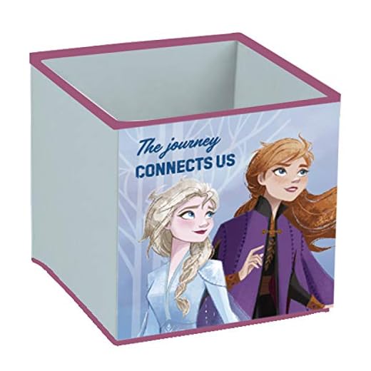ARDITEX WD13002 Contenedor - Organizador Textil con Forma de Cubo Plegable de 31x31x31cm de Disney-Frozen II