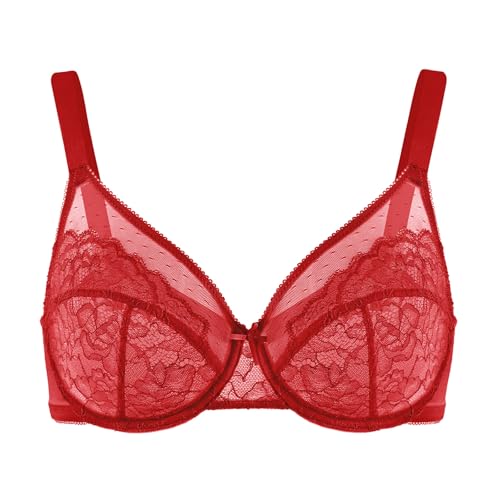Image of HSIA Minimizer Bras for Women Enchante Full Coverage Underwire Bras Plus Size Lifting Floral Lace Bra for Heavy Breast