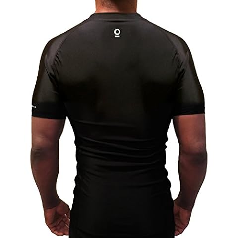 Optimal Human - A Premium Standard Short Sleeve Compression Shirt | Rash Guard | Base Layer (Black, Large) Cover