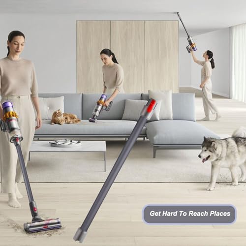Qygba Ersatzteile Verlängerungsrohr für Dyson V7 V8 V10 V11 V15 Staubsauger, Saugrohr Länge 73 cm, Rohr Ersatz für 969109 (Grau)