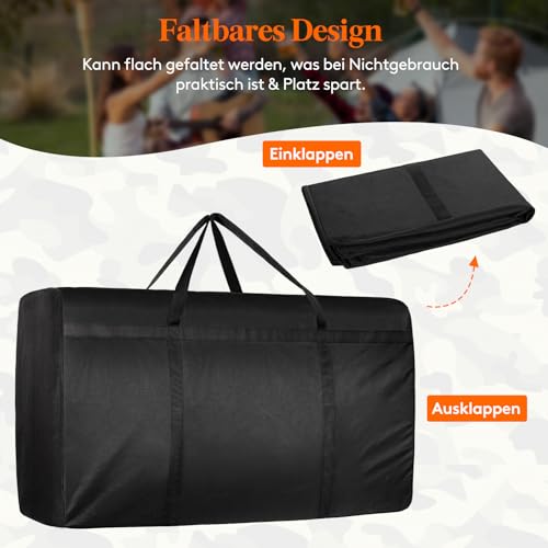 Lifewit 180L Umzugstasche aus 600D Oxford-Stoff, Große Aufbewahrungstasche mit Verstärkten Griffen für Kleidung, Bettwäsche, Decken – Schwarz, 100 x 55 x 33 cm