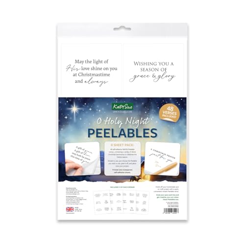 Katy Sue O Holy Night Peelables Stickers for Christmas Card Making. 48 Peelable, Peel Offs, Joyful...